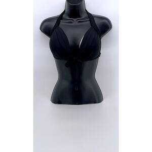 UNBRANDED Women's Black Pleated Twist Front Swim Top SZ XXXL